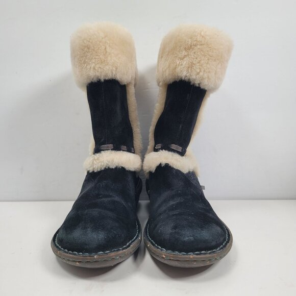 UGG Australia Elijo Women's Black Suede Shearling Boots S/N5674 US Size 5 - Picture 3 of 11